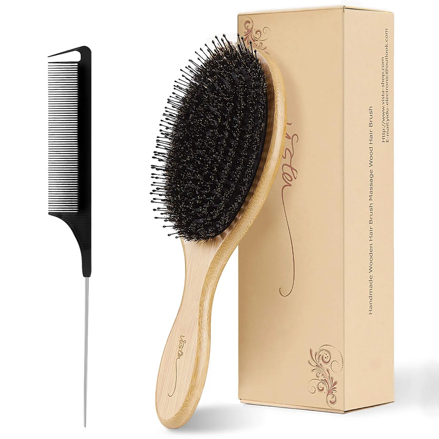 Scunci Boar Bristle Paddle Brush image 2