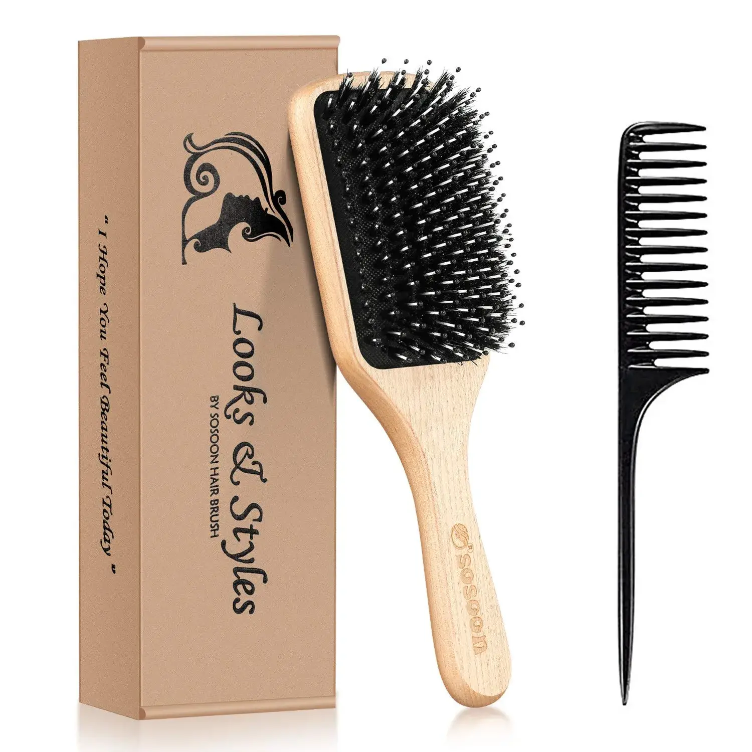 Scunci Boar Bristle Paddle Brush image 3